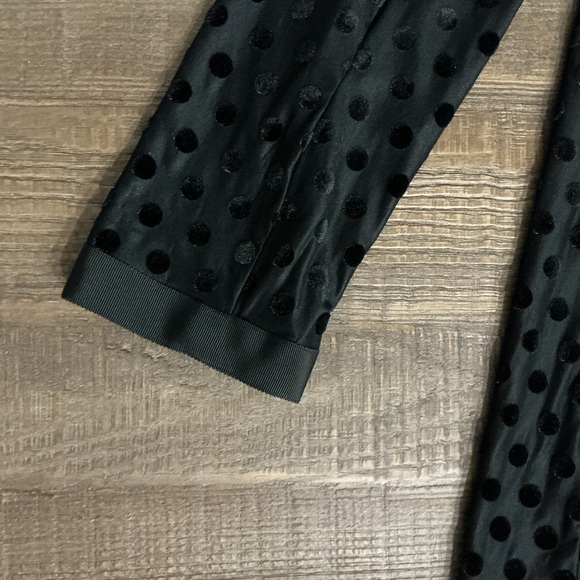 Karl Lagerfeld Paris Black Velvet Polka Dot Top - Picture 4 of 7